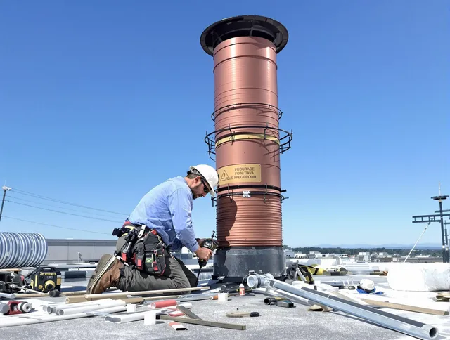 Installed chimney liner by Cheshire Chimney Sweep in Cheshire, CT