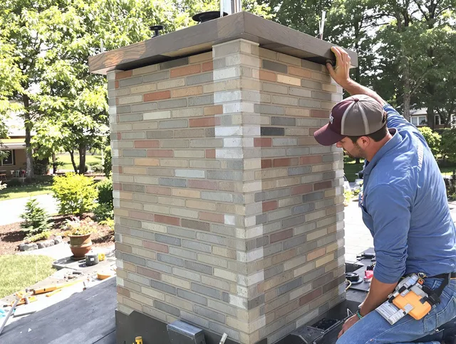 Cheshire Chimney Sweep completing a modern chimney remodel in Cheshire, CT