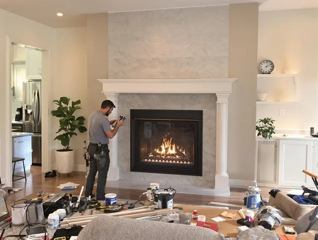 Newly installed fireplace by Cheshire Chimney Sweep in Cheshire, CT