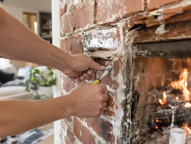 Routine fireplace repair by Cheshire Chimney Sweep in Cheshire, CT