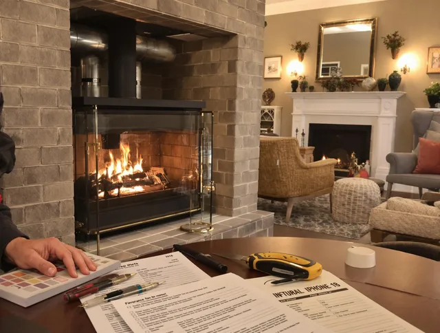 Cheshire Chimney Sweep verifying fireplace safety measures in Cheshire, CT